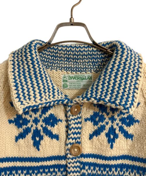 INVERALLAN（インバーアラン）INVERALLAN (インバーアラン) 3Ａ SNOW FLAKE 3A CARDIGAN ブルー×ベージュ サイズ:不明の古着・服飾アイテム