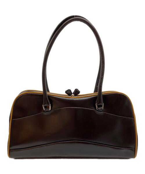 PRADA（プラダ）PRADA (プラダ) イーストウエストがま口ショルダーバッグ ブラウンの古着・服飾アイテム