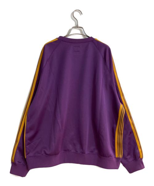 Needles（ニードルズ）Needles (ニードルズ) Track Crew Neck Shirt ― Poly Smooth/トラッククルーネックシャツ-ポリスムース パープル サイズ:XLの古着・服飾アイテム