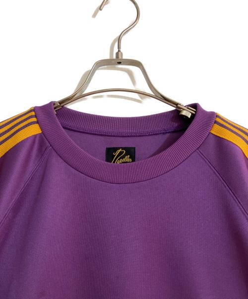 Needles（ニードルズ）Needles (ニードルズ) Track Crew Neck Shirt ― Poly Smooth/トラッククルーネックシャツ-ポリスムース パープル サイズ:XLの古着・服飾アイテム
