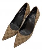 GUCCIグッチ）の古着「GGキャンバスバンブーヒールパンプス」｜ベージュ
