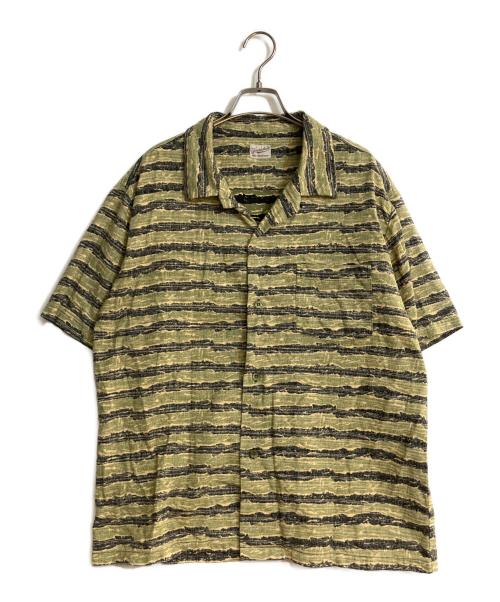 TENDERLOIN（テンダーロイン）TENDERLOIN (テンダーロイン) タイガーカモ オープンカラーシャツ グリーン サイズ:Ｌの古着・服飾アイテム