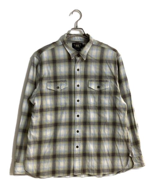 RRL（ダブルアールエル）RRL (ダブルアールエル) コットンシャドーチェックシャツ グリーン サイズ:XLの古着・服飾アイテム