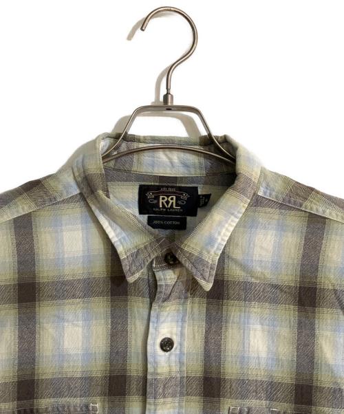 RRL（ダブルアールエル）RRL (ダブルアールエル) コットンシャドーチェックシャツ グリーン サイズ:XLの古着・服飾アイテム