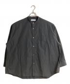 Graphpaperグラフペーパー）の古着「High Count Band Collar Round Cut Oversized Shirt」｜ブラック