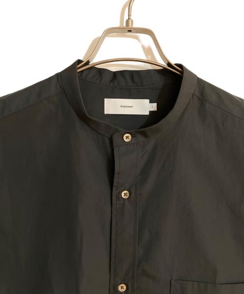Graphpaper（グラフペーパー）Graphpaper (グラフペーパー) High Count Band Collar Round Cut Oversized Shirt ブラック サイズ:2の古着・服飾アイテム