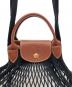 中古・古着 LONGCHAMP (ロンシャン) ネットバッグ ルプリアージュ ブラック：9000円