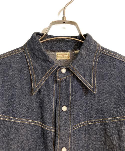 WAREHOUSE（ウエアハウス）WAREHOUSE (ウエアハウス) Lot 3001 WESTERN SHIRTS/ロット サンゼンイチ ウエスタンシャツ インディゴ サイズ:14の古着・服飾アイテム