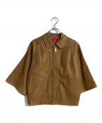 Vivienne Westwood RED LABELヴィヴィアンウエストウッドレッドレーベル）の古着「ラムレザージップアップ半袖ジャケット」｜ブラウン