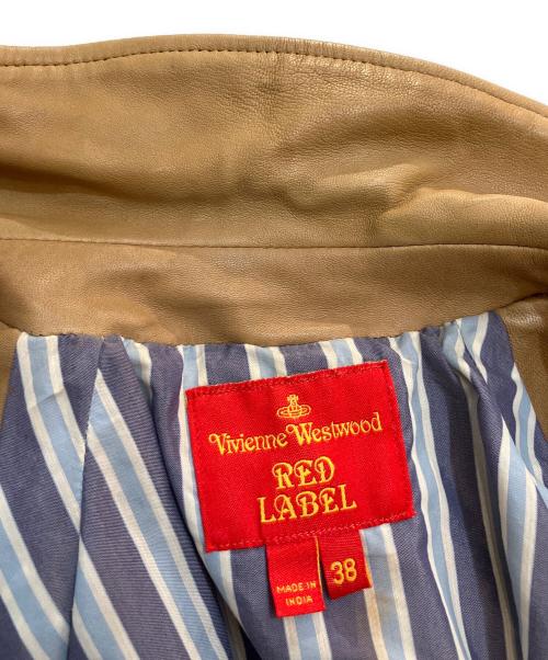 Vivienne Westwood RED LABEL（ヴィヴィアンウエストウッドレッドレーベル）Vivienne Westwood RED LABEL (ヴィヴィアンウエストウッドレッドレーベル) ラムレザージップアップ半袖ジャケット ブラウン サイズ:38の古着・服飾アイテム