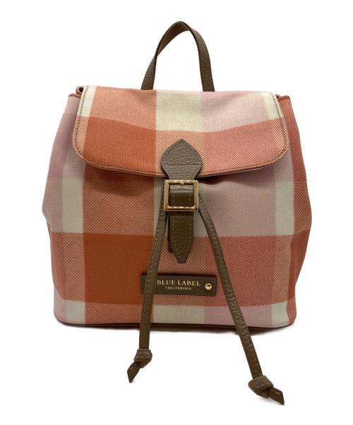 BLUE LABEL CRESTBRIDGE（ブルーレーベルクレストブリッジ）BLUE LABEL CRESTBRIDGE (ブルーレーベルクレストブリッジ) PVCコーティングチェックリュック ピンクの古着・服飾アイテム
