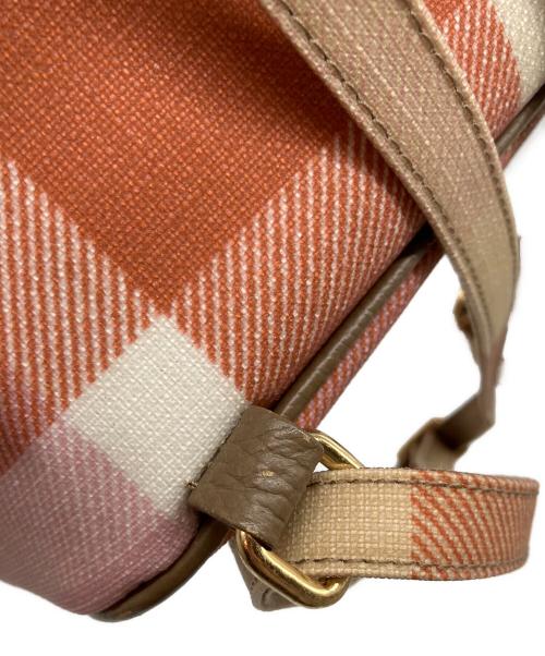 BLUE LABEL CRESTBRIDGE（ブルーレーベルクレストブリッジ）BLUE LABEL CRESTBRIDGE (ブルーレーベルクレストブリッジ) PVCコーティングチェックリュック ピンクの古着・服飾アイテム