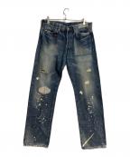 LEVI'S VINTAGE CLOTHINGリーバイス ビンテージ クロージング）の古着「37年501XX復刻リペア加工デニムパンツ」｜ブルー