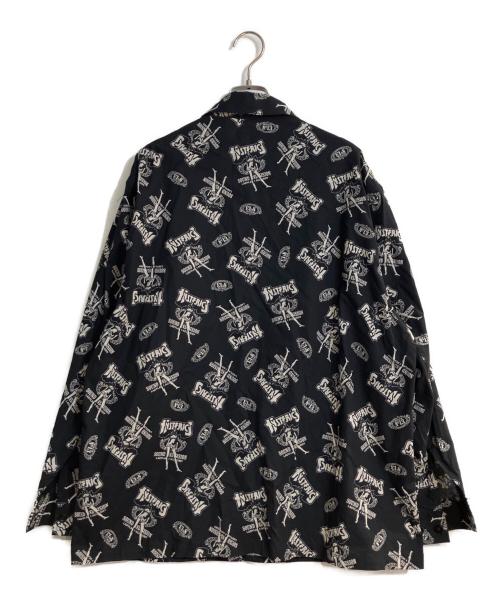 Hysteric Glamour（ヒステリックグラマー）Hysteric Glamour (ヒステリックグラマー) BAD ASS WHISKY柄 フラットカラーシャツ ブラック サイズ:M 未使用品の古着・服飾アイテム