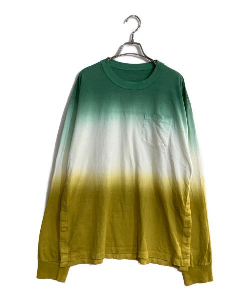 sacai（サカイ）sacai (サカイ) タイダイ ロングスリーブ Tシャツ グリーン×イエロー サイズ:4の古着・服飾アイテム
