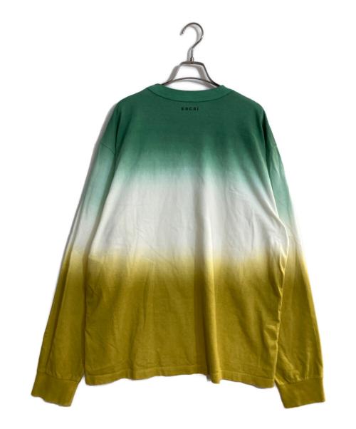 sacai（サカイ）sacai (サカイ) タイダイ ロングスリーブ Tシャツ グリーン×イエロー サイズ:4の古着・服飾アイテム