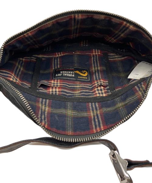 PINEAL JET LEATHER（ピネールジェットレザー）PINEAL JET LEATHER (ピネールジェットレザー) ダイヤキルトホースハイドウエストバッグ ブラックの古着・服飾アイテム