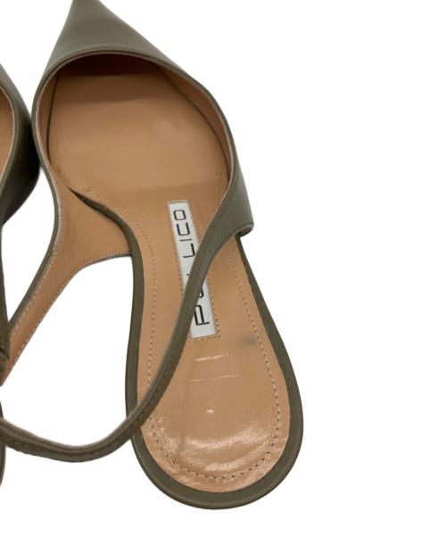 PELLICO（ペリーコ）PELLICO (ペリーコ) BACKSTRAP MULE/バックストラップ ミュール グリーン サイズ:35の古着・服飾アイテム