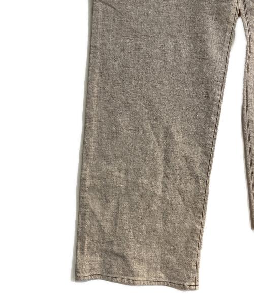 OSLOW（オスロー）OSLOW (オスロー) リネンワイドデニムパンツ ブラウン サイズ:36の古着・服飾アイテム