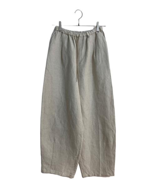 Sov.（ソブ）Sov. (ソブ) バレルシルエットリネンパンツ ベージュ サイズ:36の古着・服飾アイテム