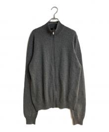 dunhill（ダンヒル）の古着「エルボーパッチフルジップカシミヤニット」｜グレー