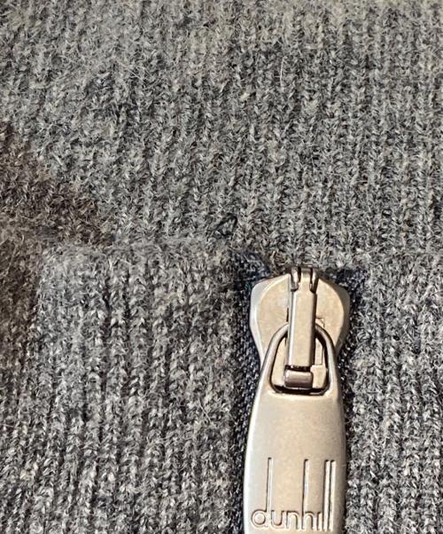 dunhill（ダンヒル）dunhill (ダンヒル) エルボーパッチフルジップカシミヤニット グレー サイズ:Ｌの古着・服飾アイテム