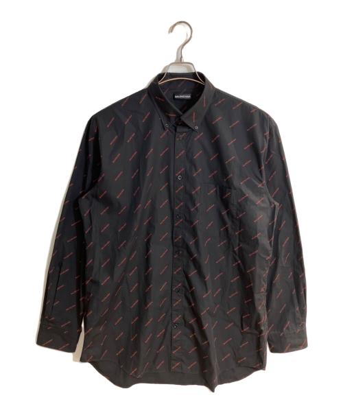 BALENCIAGA（バレンシアガ）BALENCIAGA (バレンシアガ) All Over Logo L/S Shirt ブラック サイズ:40の古着・服飾アイテム