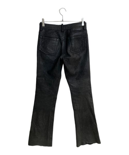 5351 pour les hommes（5351プールオム）5351 pour les hommes (5351プールオム) パイソン柄カウレザーパンツ ブラック サイズ:2の古着・服飾アイテム