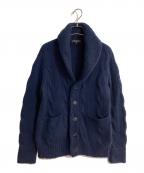 MACKINTOSHマッキントッシュ）の古着「ケーブル編みショールカラーカーディガン」｜ネイビー