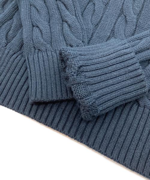 RALPH LAUREN（ラルフローレン）RALPH LAUREN (ラルフローレン) ポニー刺繍ハーフジップニット ネイビー サイズ:XSの古着・服飾アイテム