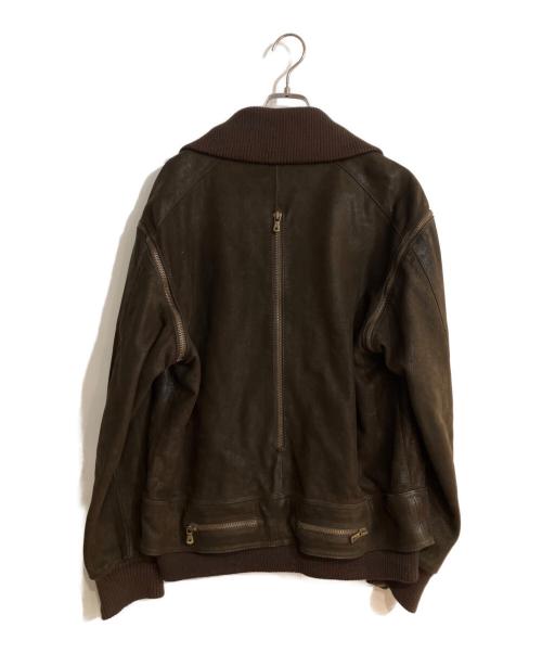 DOLCE & GABBANA（ドルチェ＆ガッバーナ）DOLCE & GABBANA (ドルチェ＆ガッバーナ) ゴートレザーデタッチャブルジャケット ブラウン サイズ:44の古着・服飾アイテム