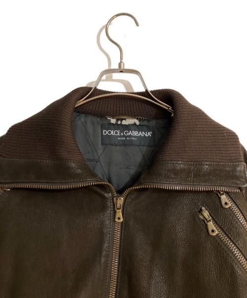 DOLCE & GABBANA（ドルチェ＆ガッバーナ）DOLCE & GABBANA (ドルチェ＆ガッバーナ) ゴートレザーデタッチャブルジャケット ブラウン サイズ:44の古着・服飾アイテム
