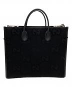 GUCCIグッチ）の古着「ジャンボGGキャンバス2WAYトートバッグ」｜ブラック