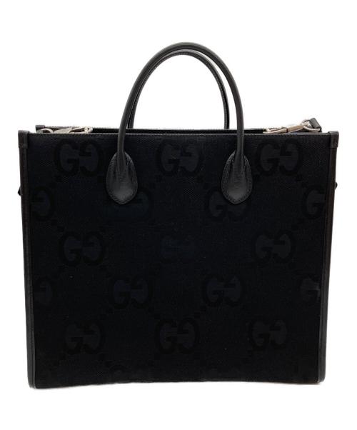 GUCCI（グッチ）GUCCI (グッチ) ジャンボGGキャンバス2WAYトートバッグ ブラックの古着・服飾アイテム