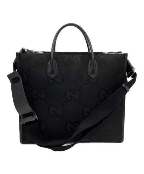 GUCCI（グッチ）GUCCI (グッチ) ジャンボGGキャンバス2WAYトートバッグ ブラックの古着・服飾アイテム
