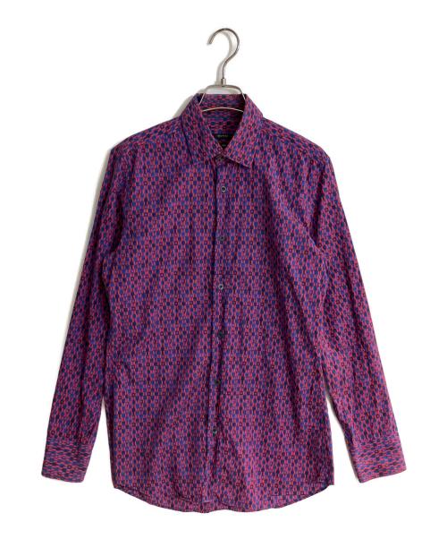 GUCCI（グッチ）GUCCI (グッチ) ジオメトリック柄シャツ ブルー サイズ:SIZE 38/15の古着・服飾アイテム
