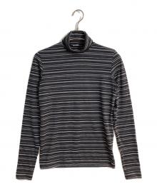 DIOR HOMME（ディオール オム）の古着「ボーダータートルネックニット」｜グレー