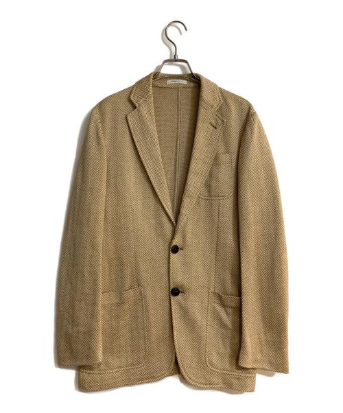 ARMANI COLLEZIONI（アルマーニ コレツィオーニ）ARMANI COLLEZIONI (アルマーニ コレツィオーニ) リネン混ヘリンボーンテーラードジャケット ベージュ サイズ:Sの古着・服飾アイテム