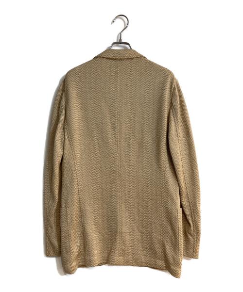 ARMANI COLLEZIONI（アルマーニ コレツィオーニ）ARMANI COLLEZIONI (アルマーニ コレツィオーニ) リネン混ヘリンボーンテーラードジャケット ベージュ サイズ:Sの古着・服飾アイテム