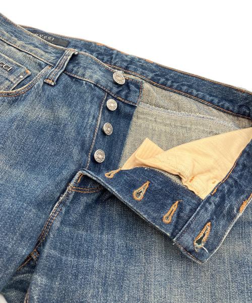 GUCCI（グッチ）GUCCI (グッチ) ジップモチーフデニムパンツ インディゴ サイズ:44の古着・服飾アイテム