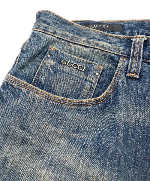 GUCCI（グッチ）GUCCI (グッチ) ジップモチーフデニムパンツ インディゴ サイズ:44の古着・服飾アイテム