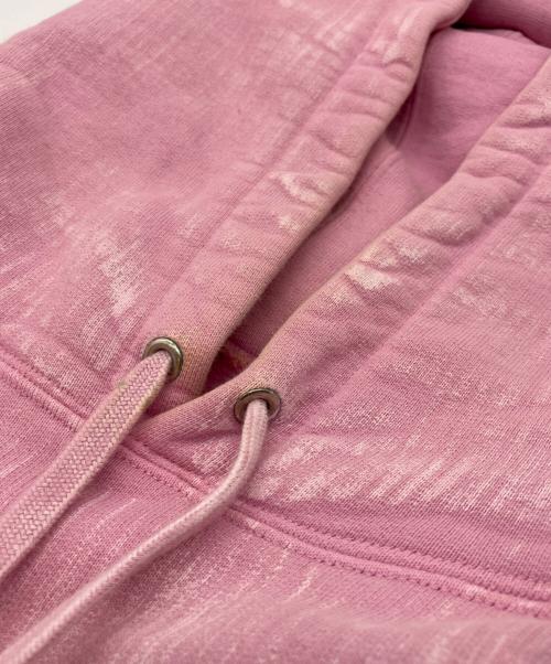 SUPREME（シュプリーム）Supreme (シュプリーム) Brushed Stroke Hooded Sweatshirt/ブラッシュストローク フーデッドスウェットシャツ ピンク サイズ:Mの古着・服飾アイテム