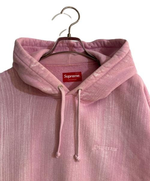 SUPREME（シュプリーム）Supreme (シュプリーム) Brushed Stroke Hooded Sweatshirt/ブラッシュストローク フーデッドスウェットシャツ ピンク サイズ:Mの古着・服飾アイテム