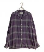 WACKO MARIAワコマリア）の古着「OMBRE CHECK OPEN COLLAR SHIRT L/S (TYPE-1)」｜パープル