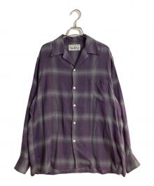 WACKO MARIA（ワコマリア）の古着「OMBRE CHECK OPEN COLLAR SHIRT L/S (TYPE-1)」｜パープル