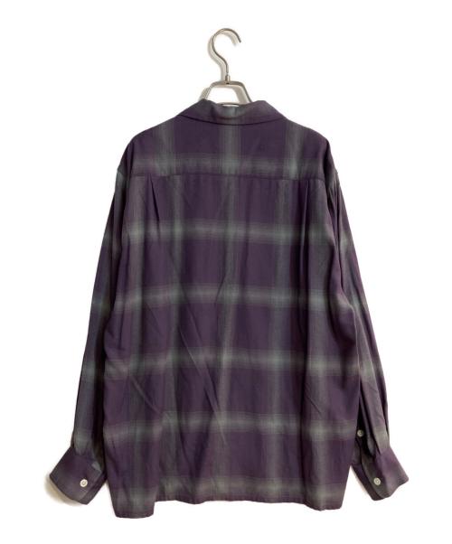 WACKO MARIA（ワコマリア）WACKO MARIA (ワコマリア) OMBRE CHECK OPEN COLLAR SHIRT L/S (TYPE-1) パープル サイズ:Mの古着・服飾アイテム