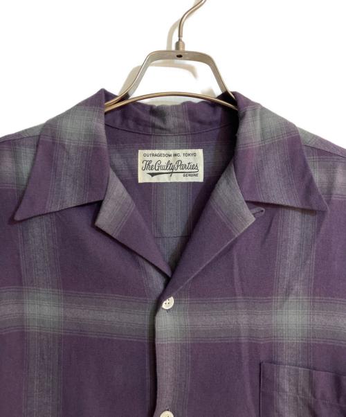 WACKO MARIA（ワコマリア）WACKO MARIA (ワコマリア) OMBRE CHECK OPEN COLLAR SHIRT L/S (TYPE-1) パープル サイズ:Mの古着・服飾アイテム