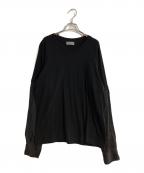Yohji Yamamoto pour hommeヨウジヤマモト プールオム）の古着「23awドッキングVネックニット」｜ブラック