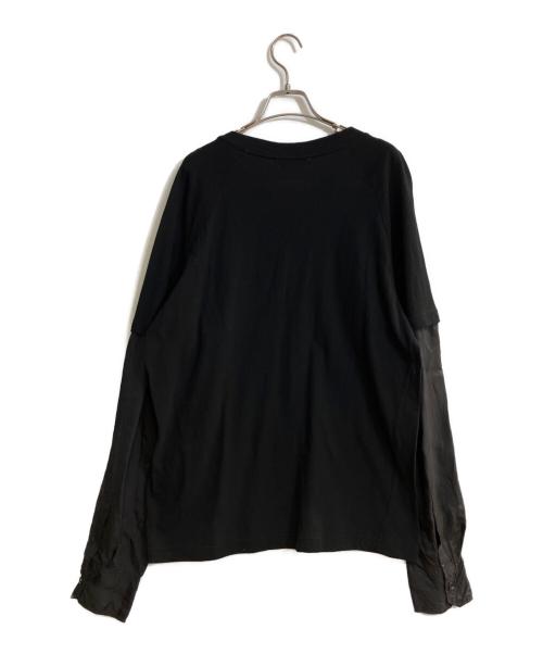 Yohji Yamamoto pour homme（ヨウジヤマモト プールオム）Yohji Yamamoto pour homme (ヨウジヤマモト プールオム) 23awドッキングVネックニット ブラック サイズ:3の古着・服飾アイテム