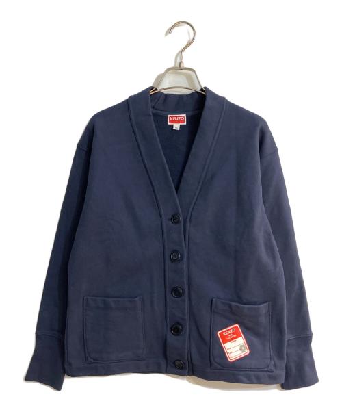 KENZO（ケンゾー）KENZO (ケンゾー) アーチロゴスウェットカーディガン ネイビー サイズ:XSの古着・服飾アイテム